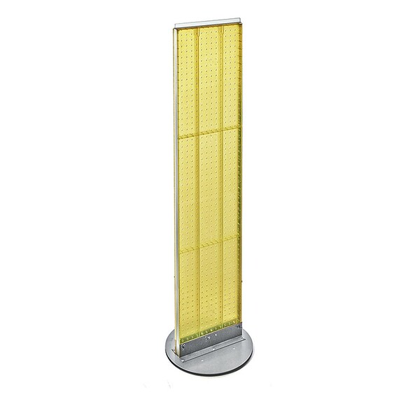 Azar Displays Two-Sided Pegboard Floor Display on Revolving Base. Spinner Rack Stand. 700277-YEL - main